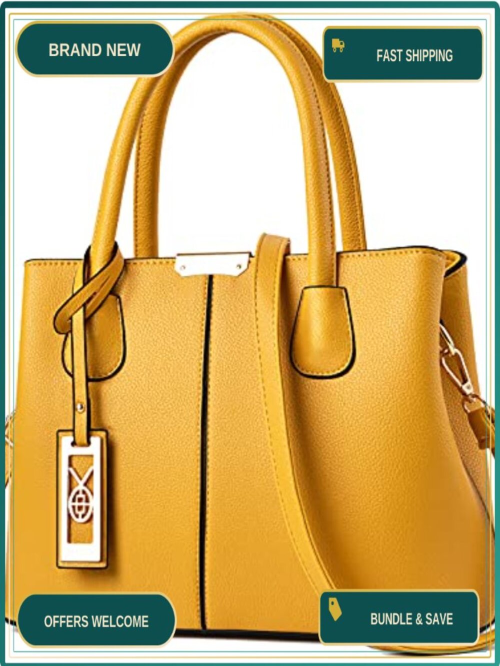 Synthetic Leather Satchel Crossbody Shoulder Bag Tote with Removable Strap